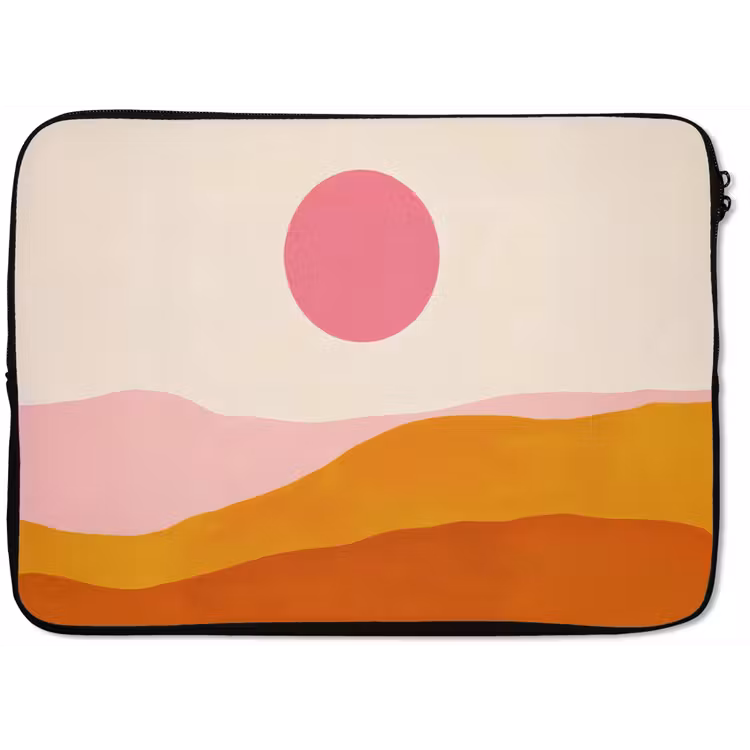 Zon - Heuvels - Abstract - Roze laptophoes neopreen klein -zkaufland3dotto