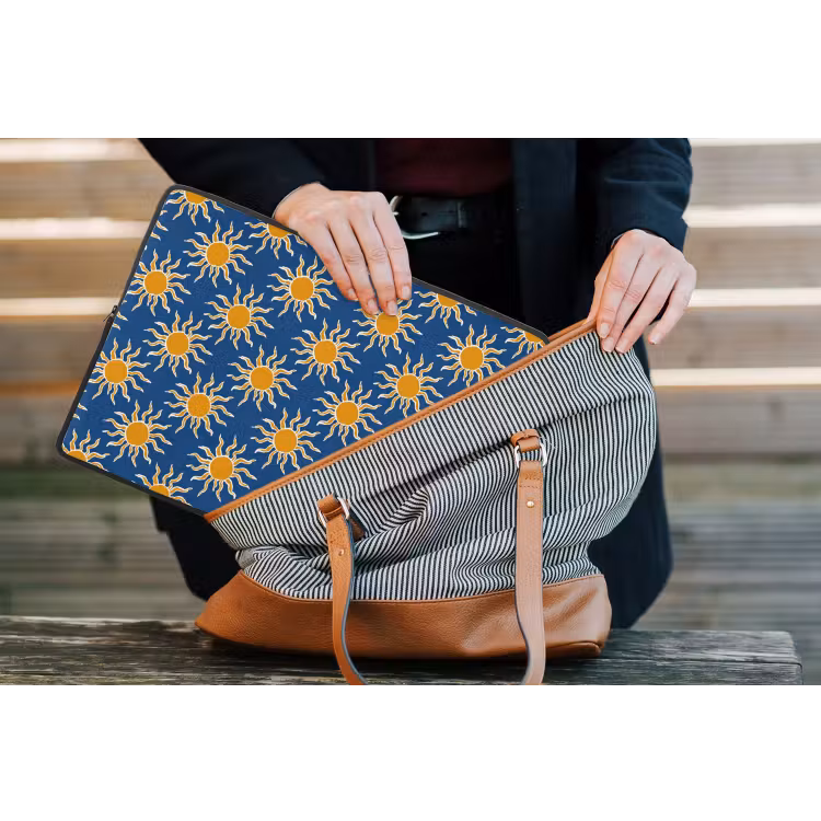 Zon - Patroon - Blauw laptophoes neopreen klein 279 -tas
