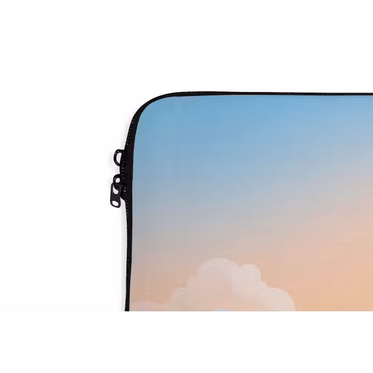 Zon - Vogels - Lucht - Natuur - Geel laptophoes neopreen klein -detail