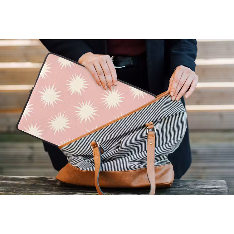 Zonnen - Patroon - Roze laptophoes neopreen klein 279 -tas