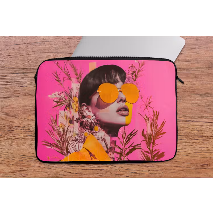 Zonnebril - Oranje - Vrouw - Planten laptophoes neopreen klein -tafel