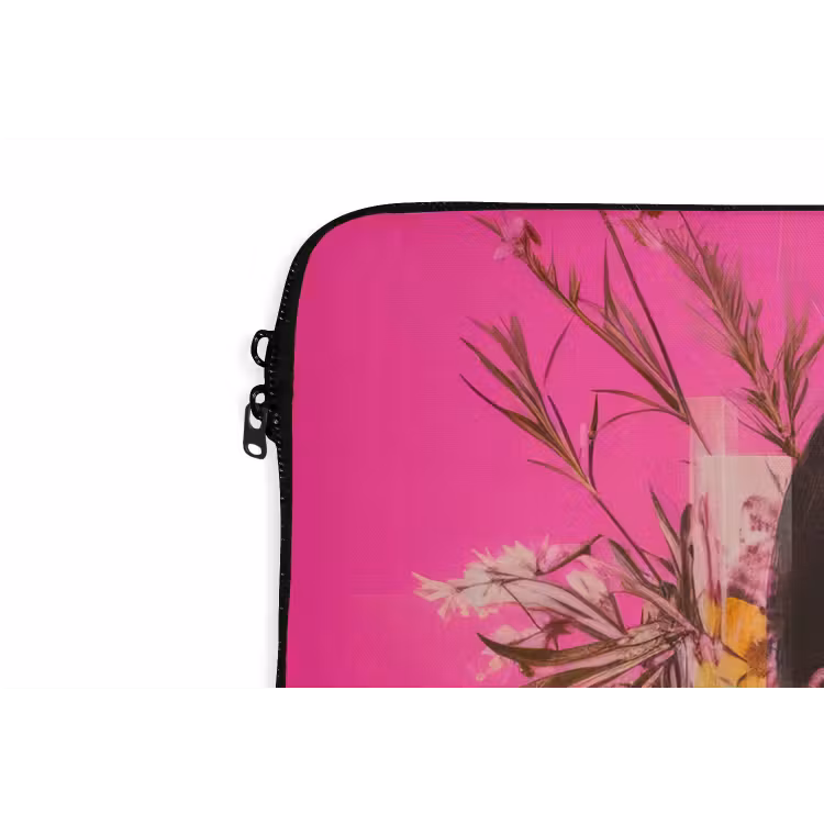 Zonnebril - Oranje - Vrouw - Planten laptophoes neopreen klein -detail