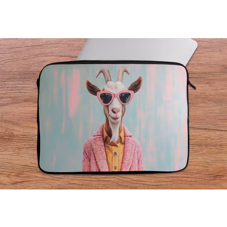 Zonnebril - Roze - Geit - Horen laptophoes neopreen klein -tafel