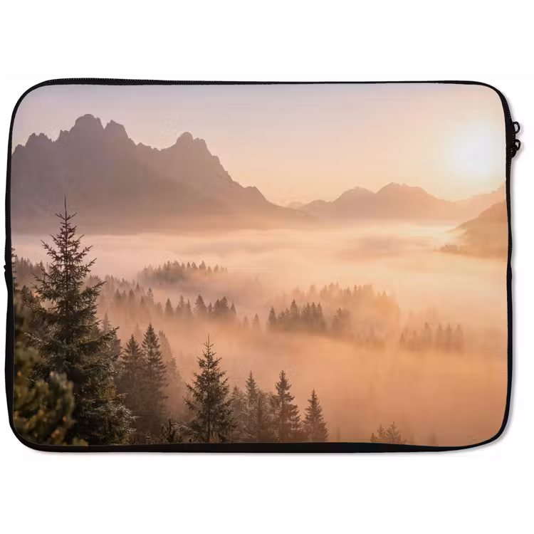 Zonlicht - Mist - Bergen - Bomen laptophoes neopreen klein -zkaufland3dotto