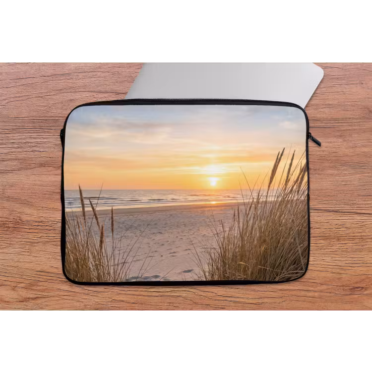 Zonsondergang - Duinen - Zee laptophoes neopreen klein -tafel