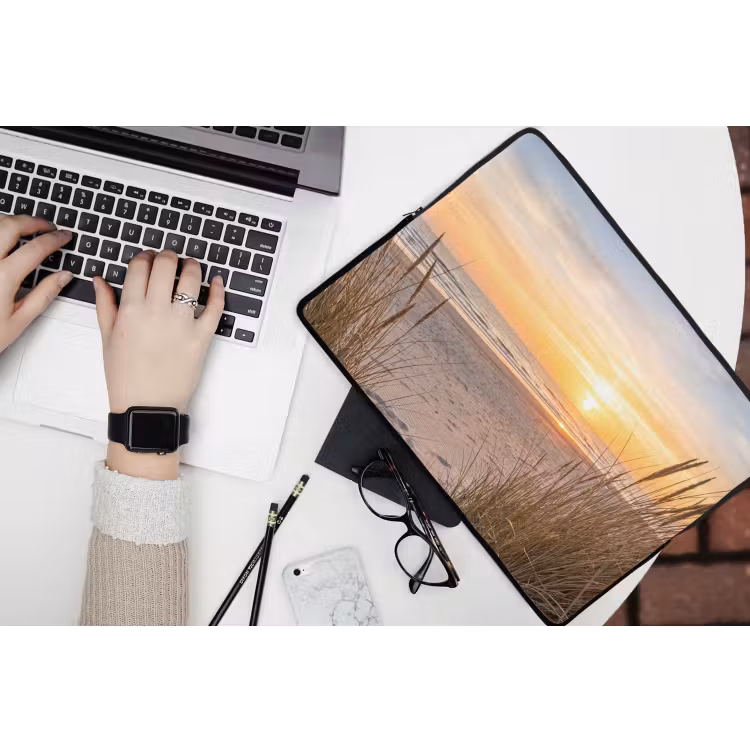Zonsondergang - Duinen - Zee laptophoes neopreen klein -bureau