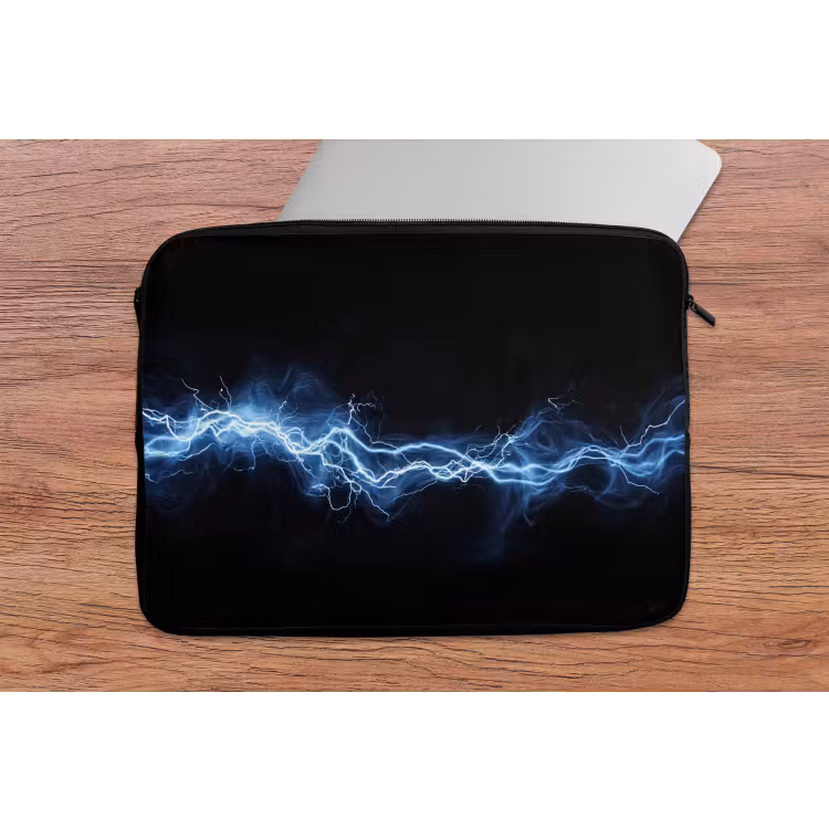 Gaming - Bliksemflits - Blauw - Energie laptophoes neopreen klein -tafel