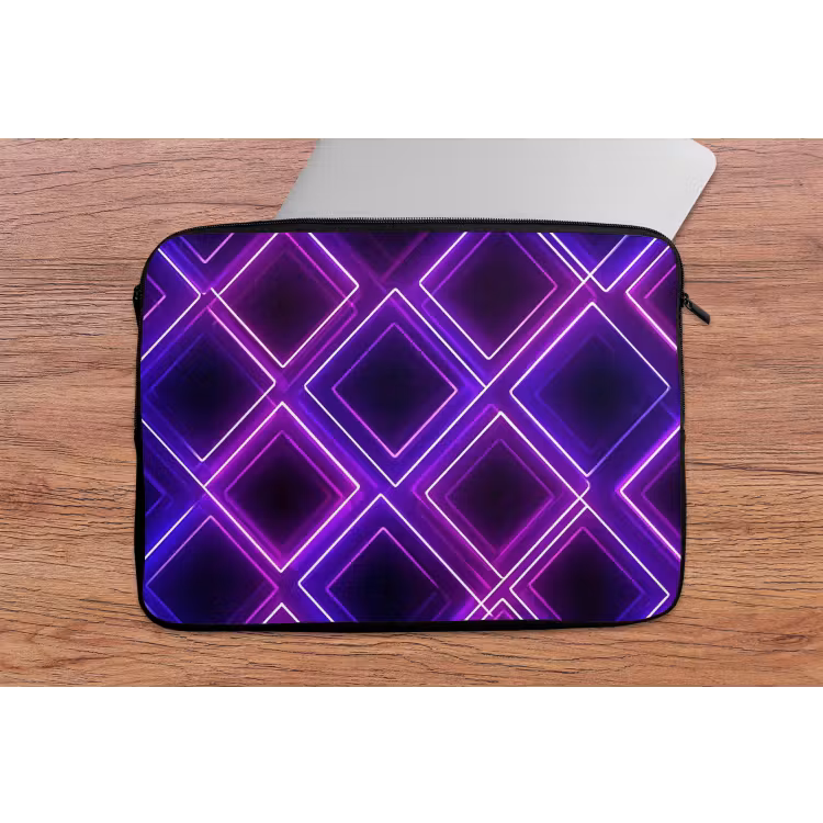 Gaming - Ruiten - Neon - Paars laptophoes neopreen klein -tafel