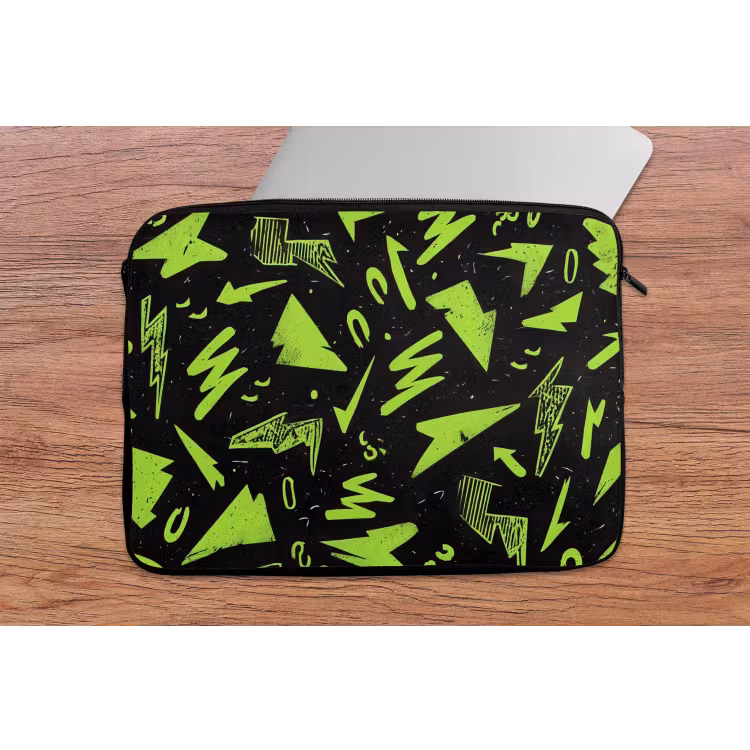 Gaming - Vormen - Pijlen - Abstract - Zwart laptophoes neopreen klein -tafel
