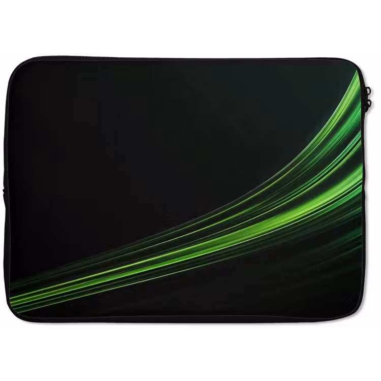 Gaming - Lijnen - Boog - Groen laptophoes neopreen klein -zkaufland3dotto