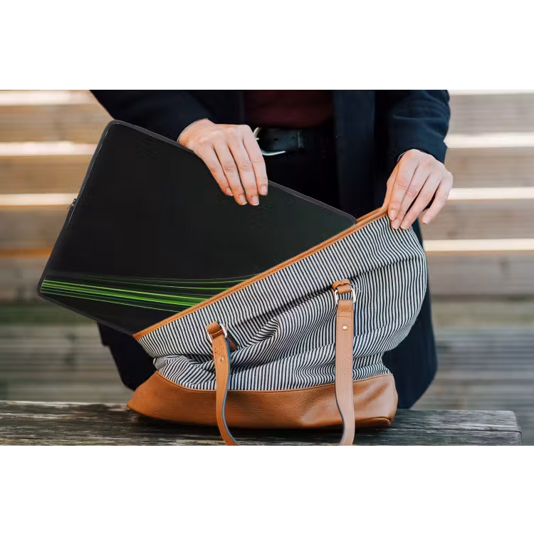 Gaming - Lijnen - Boog - Groen laptophoes neopreen klein -tas