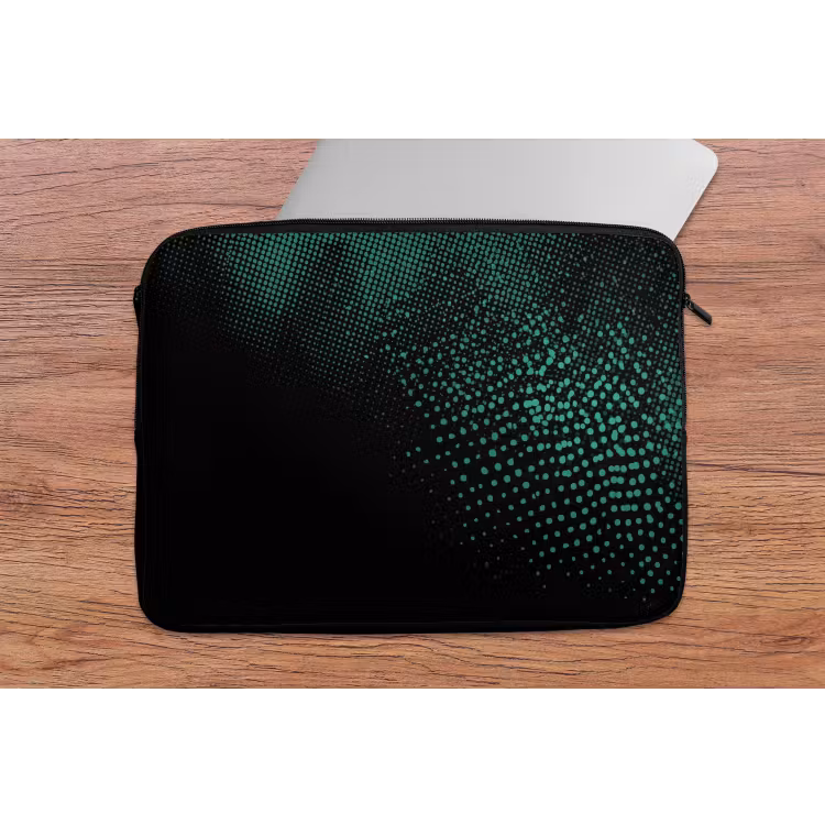 Gaming - Stippen - Groen - Vervagen laptophoes neopreen klein -tafel