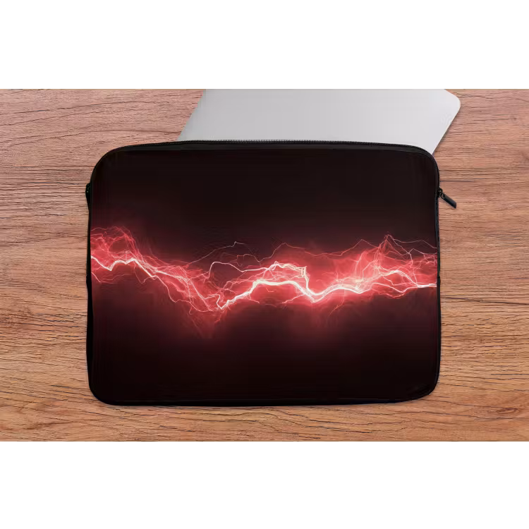 Gaming - Rood - Elektriciteit - Energie - Lijn laptophoes neopreen klein -tafel