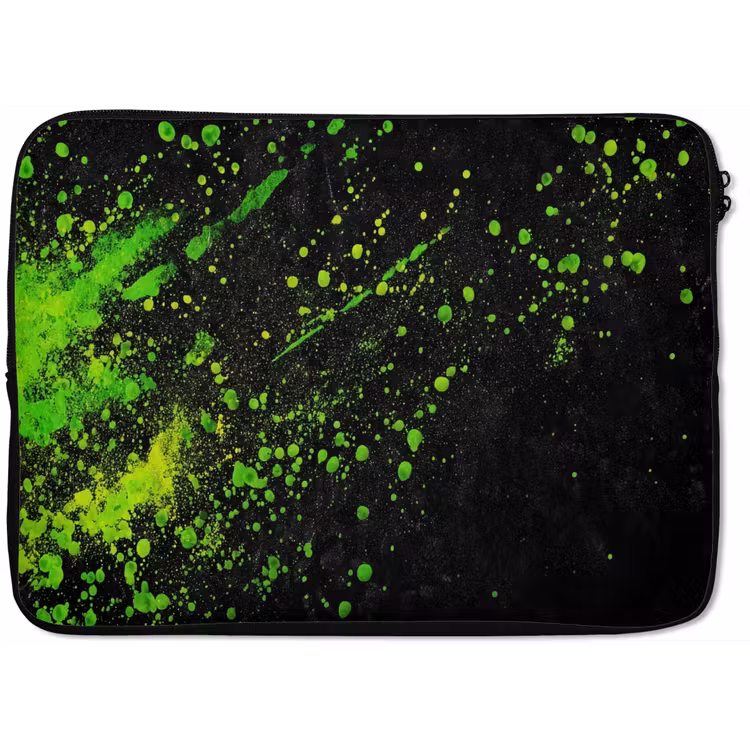 Gaming - Spetters - Groen - Chaotisch - Groen laptophoes neopreen klein -zkaufland3dotto