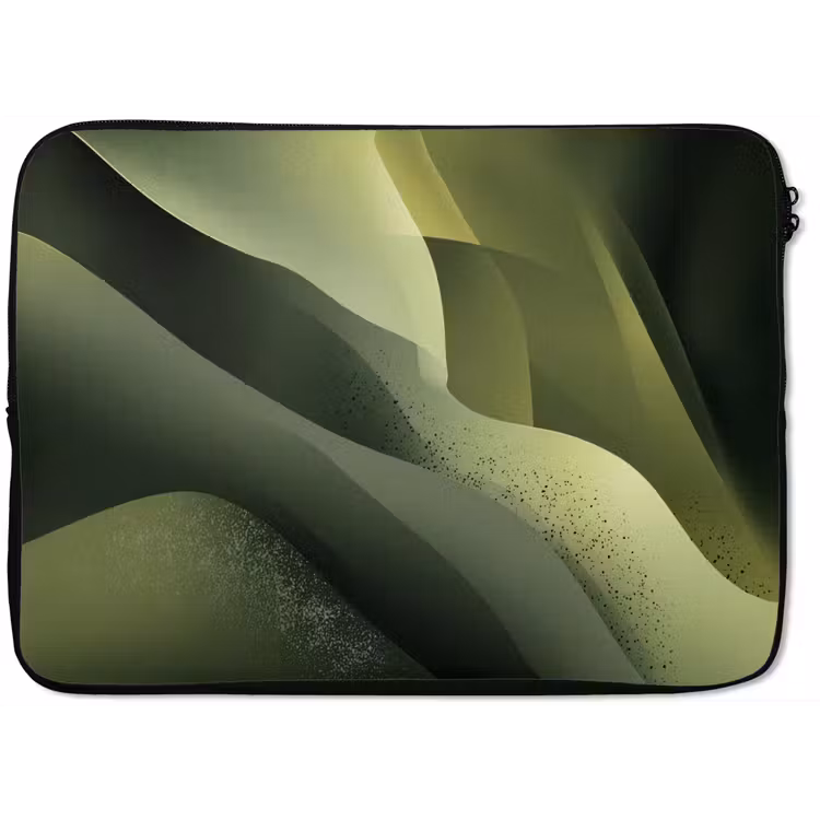 Gaming - Golven - Abstract - Heuvels - Groen laptophoes neopreen klein -zkaufland3dotto