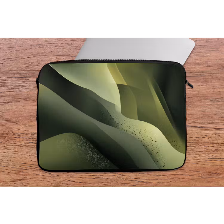 Gaming - Golven - Abstract - Heuvels - Groen laptophoes neopreen klein -tafel
