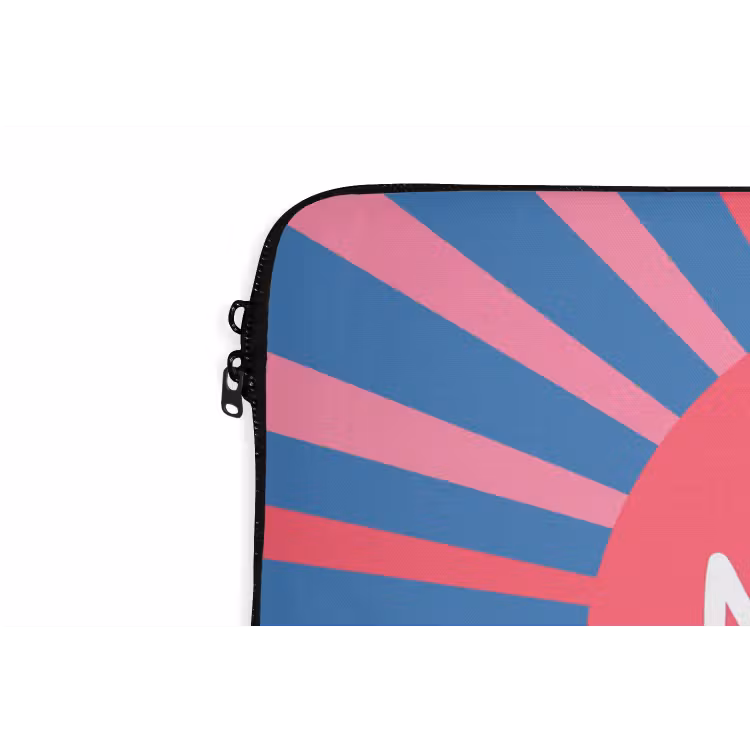 Spreuk - Grafisch - Abstract - Roze - Blauw laptophoes neopreen klein -detail