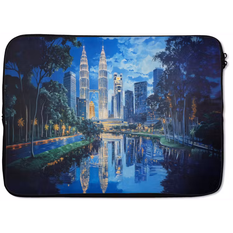 Stad Kuala Lumpur - Skyline - Wolkenkrabbers - Water laptophoes neopreen klein -zkaufland3dotto