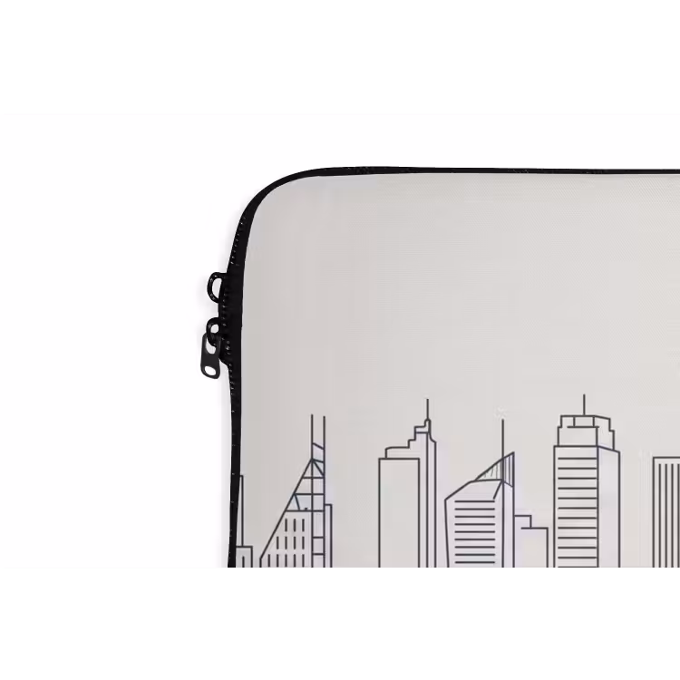 Stad - Skyline - Architectuur - Minimalistisch - Blauw laptophoes neopreen klein -detail