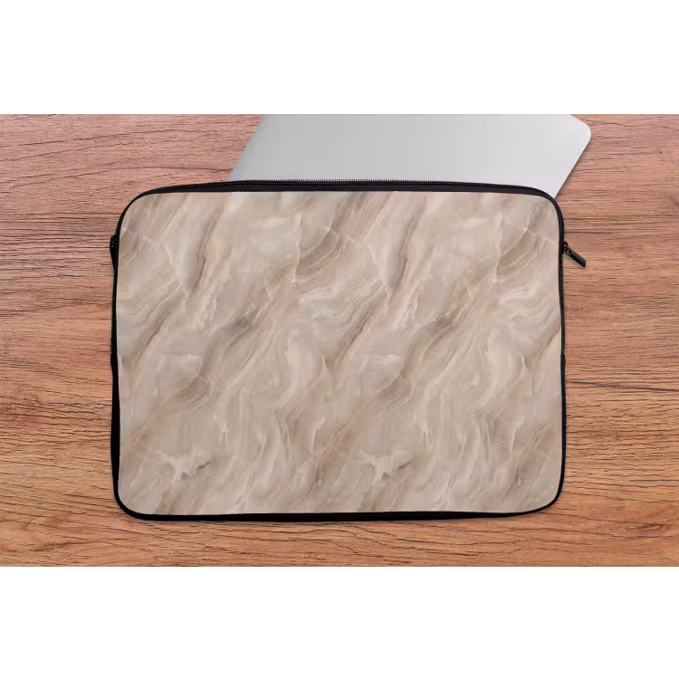 Steen - Golvend - Abstract - Beige laptophoes neopreen klein -tafel