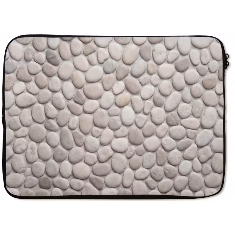 Steen - Kiezel - Natuur - Minimalistisch - Beige laptophoes neopreen klein -zkaufland3dotto