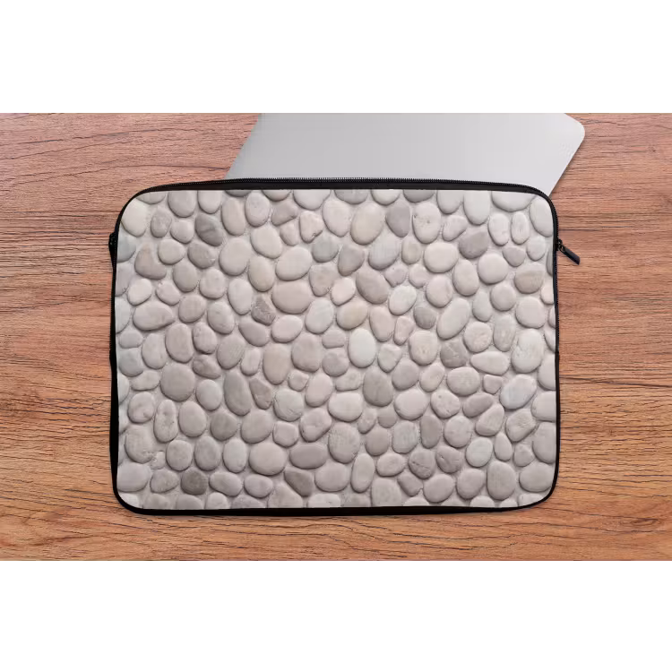 Steen - Kiezel - Natuur - Minimalistisch - Beige laptophoes neopreen klein -tafel