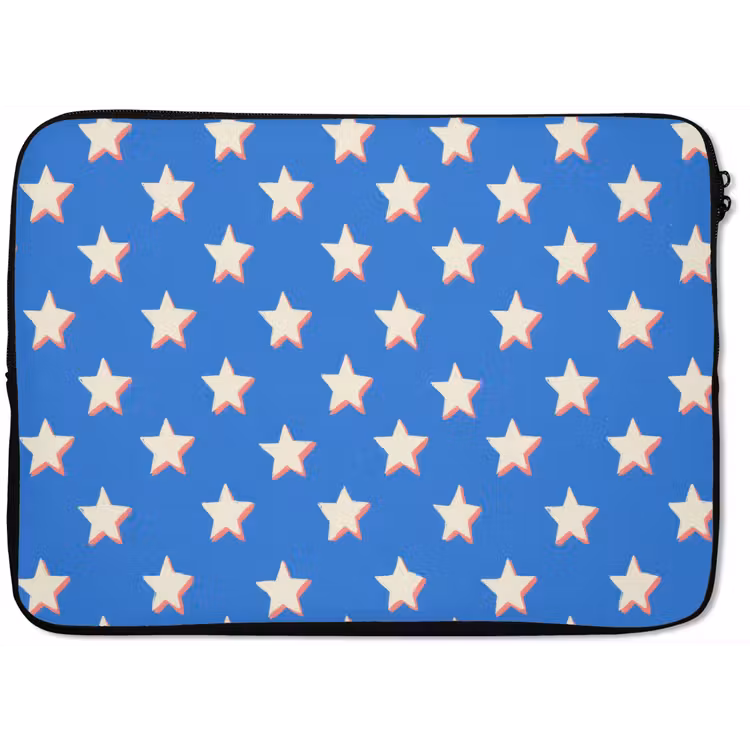 Sterren - Patroon - Blauw laptophoes neopreen klein 279 -zkaufland3dotto