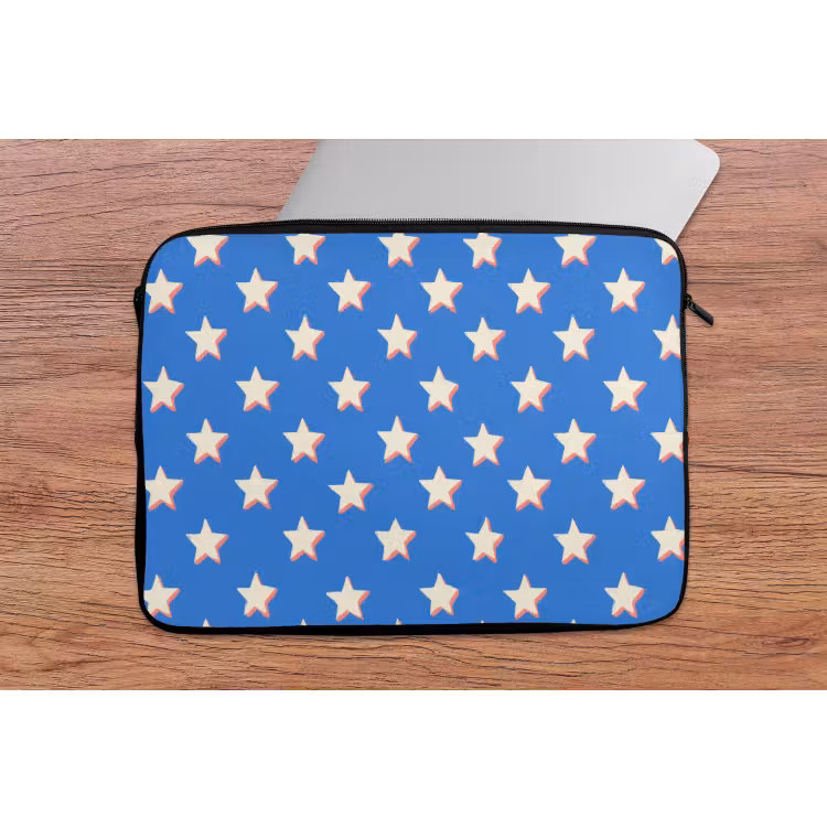 Sterren - Patroon - Blauw laptophoes neopreen klein 279 -tafel