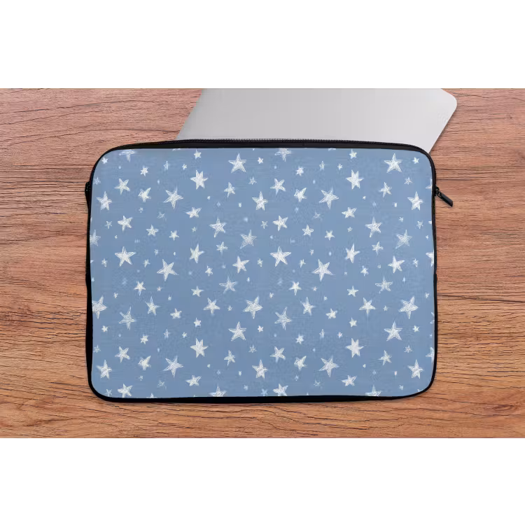 Sterretjes - Patroon - Blauw laptophoes neopreen klein 279 -tafel