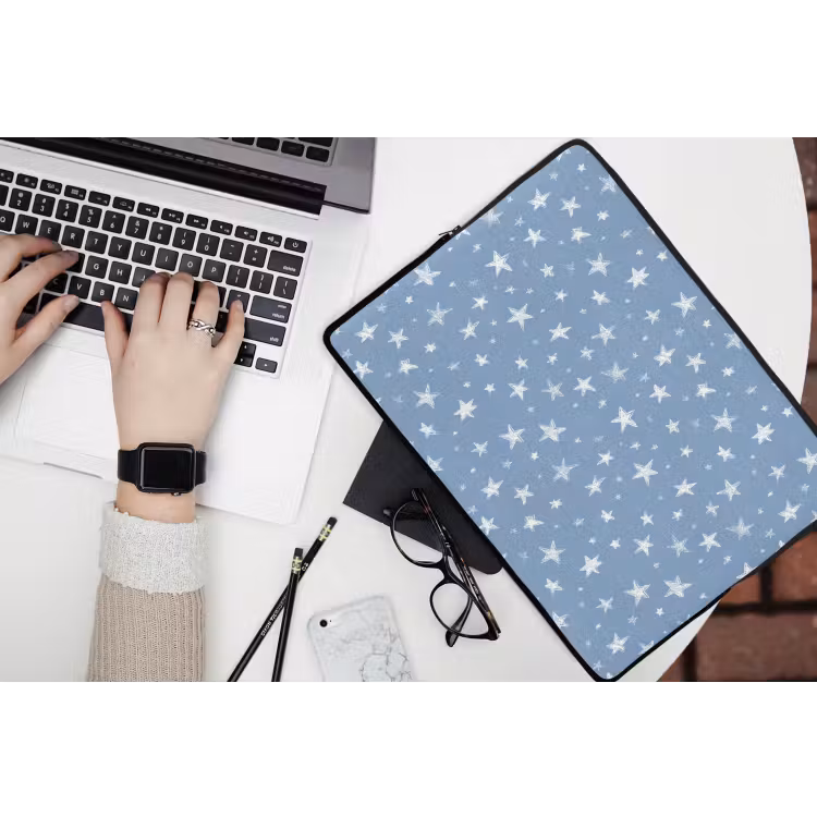 Sterretjes - Patroon - Blauw laptophoes neopreen klein 279 -bureau