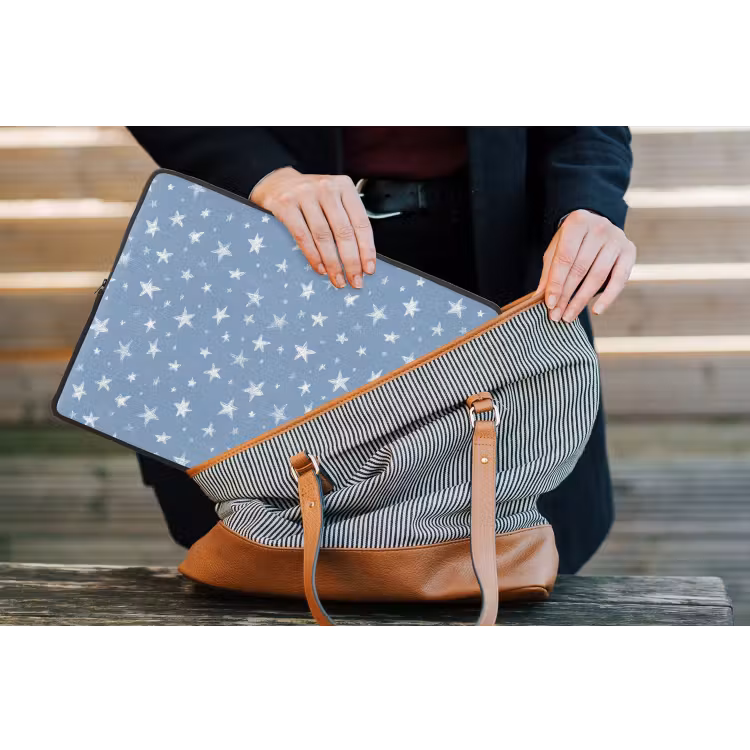 Sterretjes - Patroon - Blauw laptophoes neopreen klein 279 -tas