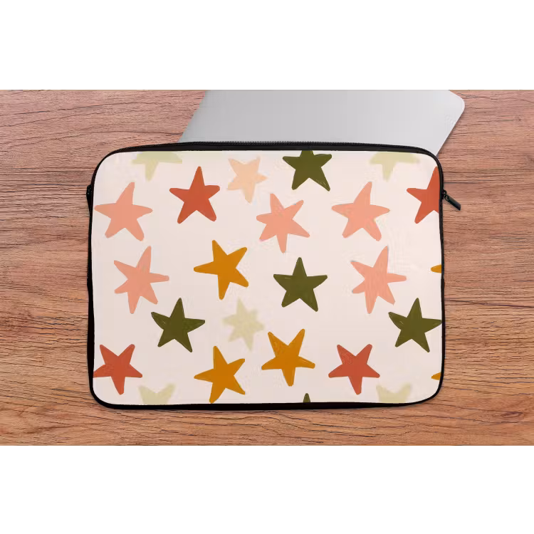 Sterren - Patroon - Kleurrijk laptophoes neopreen klein 279 -tafel