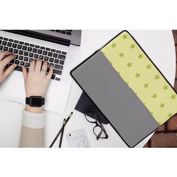 Sterren - Patroon - Groen laptophoes neopreen klein 279 -bureau