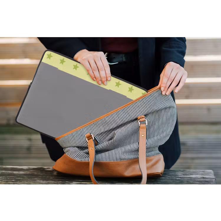 Sterren - Patroon - Groen laptophoes neopreen klein 279 -tas