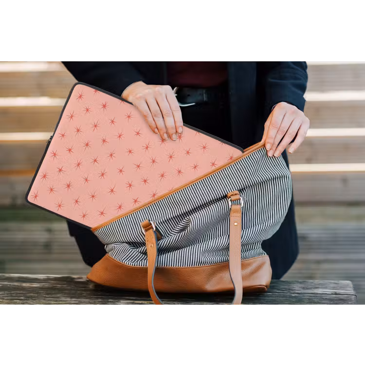 Sterretjes - Patroon - Oranje laptophoes neopreen klein 279 -tas