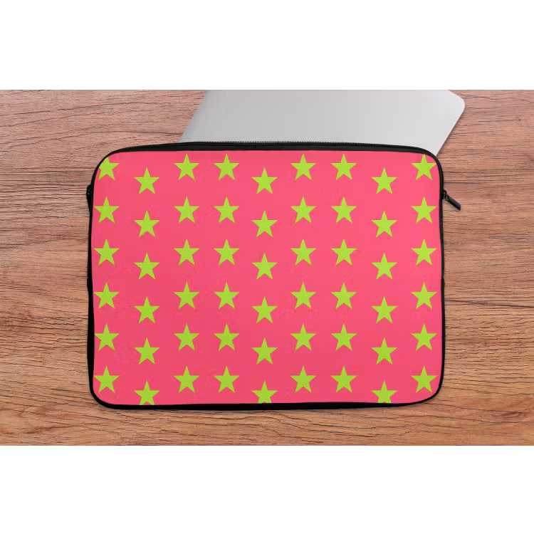 Sterren - Patroon - Roze laptophoes neopreen klein 279 -tafel