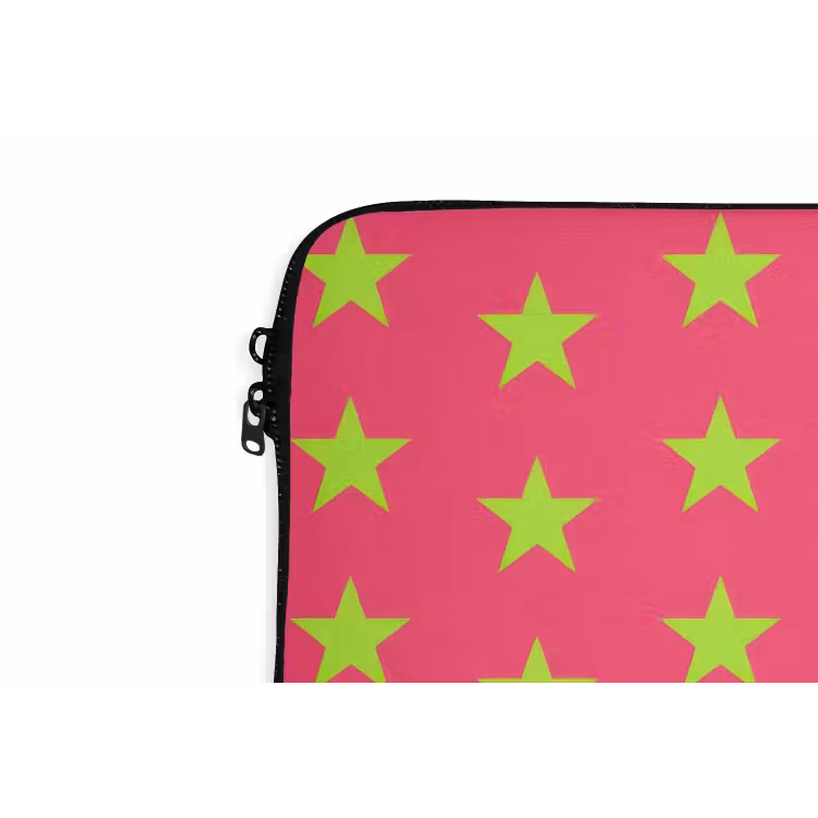 Sterren - Patroon - Roze laptophoes neopreen klein 279 -detail