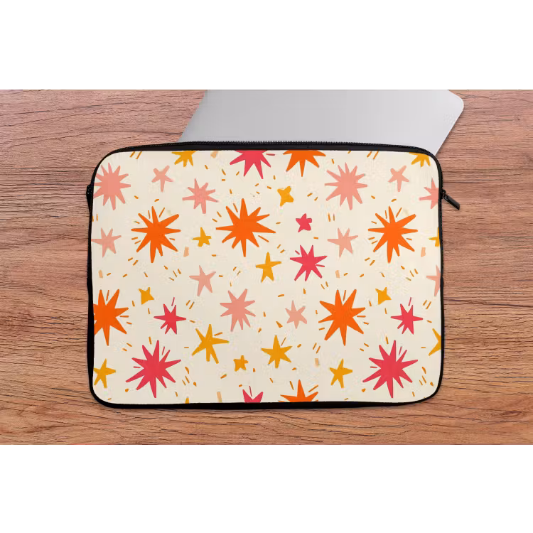 Sterren - Speels - Kleurrijk laptophoes neopreen klein 279 -tafel
