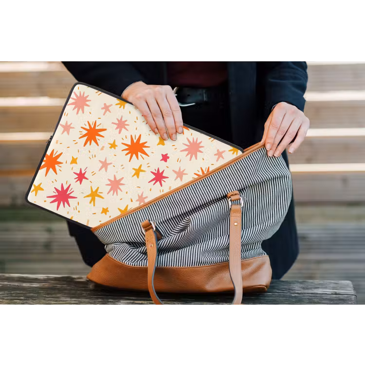 Sterren - Speels - Kleurrijk laptophoes neopreen klein 279 -tas