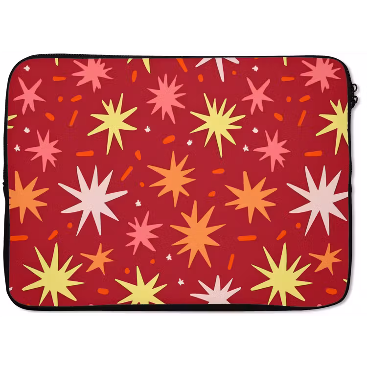 Sterren - Speels - Rood laptophoes neopreen klein 279 -zkaufland3dotto