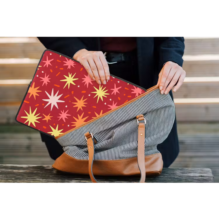 Sterren - Speels - Rood laptophoes neopreen klein 279 -tas