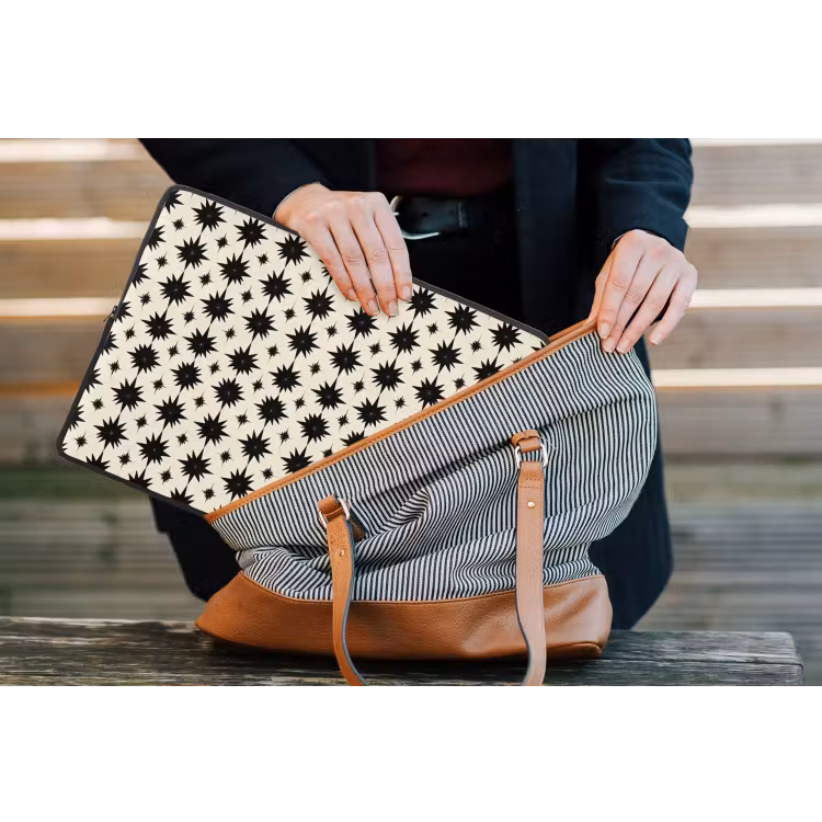 Stervormen - Geometrisch - Zwart laptophoes neopreen klein 279 -tas