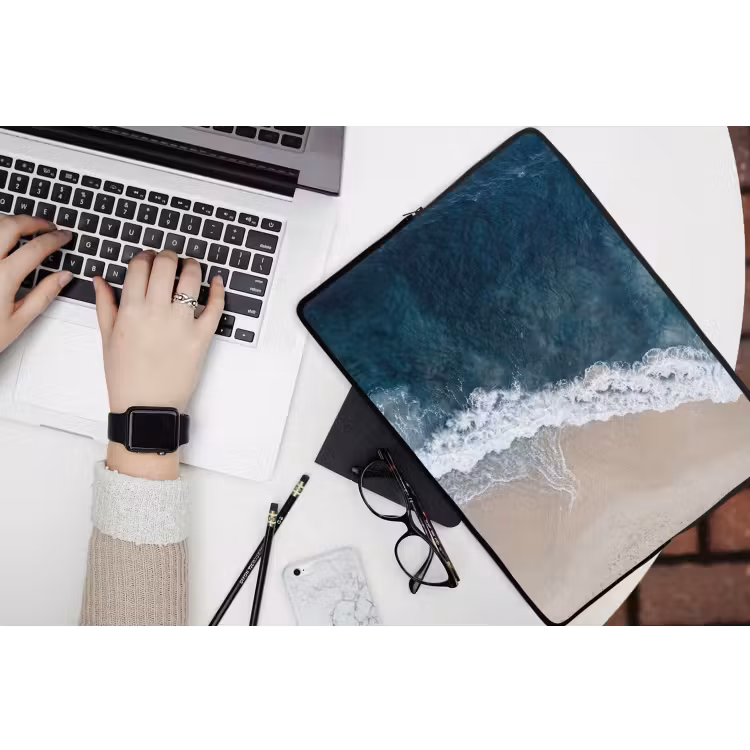 Strand - Zee - Golven laptophoes neopreen klein -bureau