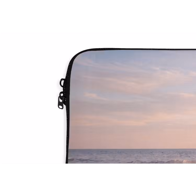 Strand - Zee - Golven - Natuur - Zonsondergang laptophoes neopreen klein -detail