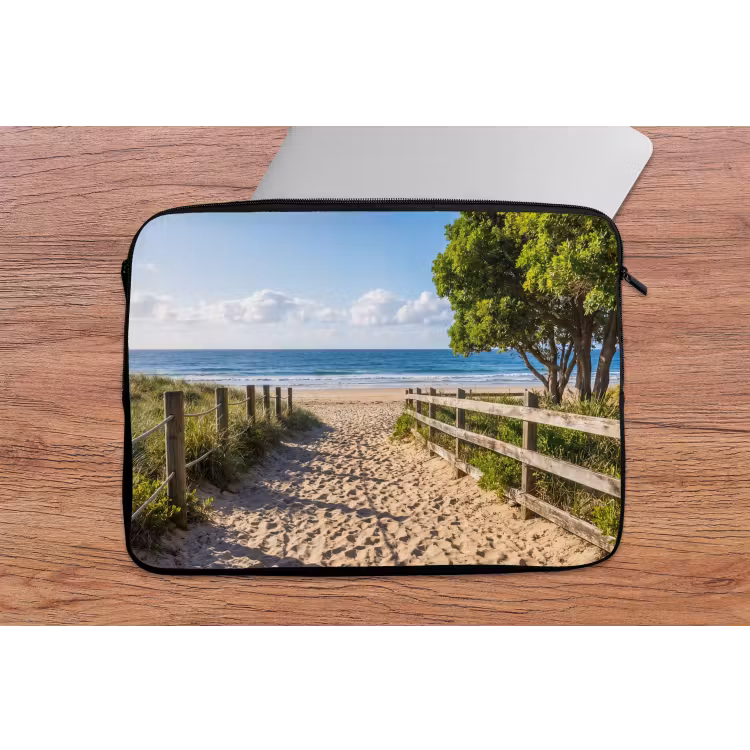 Strand - Zandpad - Oceaan - Natuur laptophoes neopreen klein -tafel