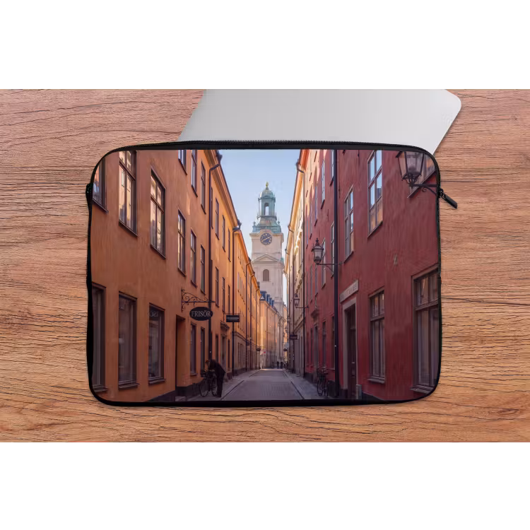 Straat - Klokkentoren - Stad - Architectuur - Historisch laptophoes neopreen klein -tafel