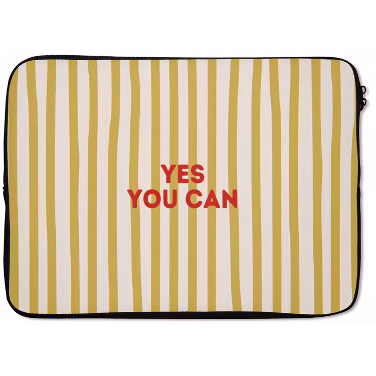 Strepen - Abstract - Yes you can - Rood laptophoes neopreen klein -zkaufland3dotto