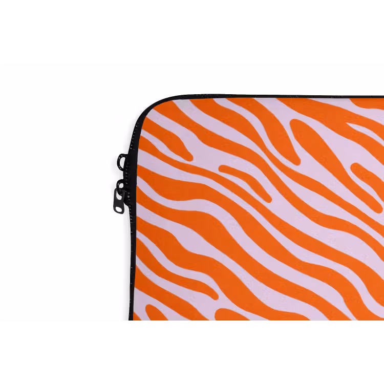 Strepen - Dynamisch - Oranje laptophoes neopreen klein 279 -detail