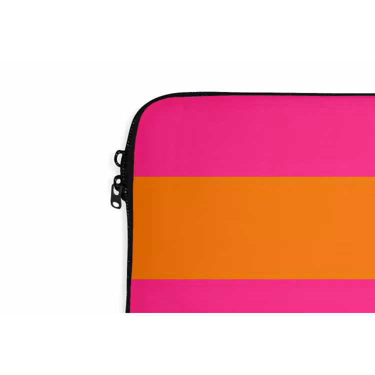 Strepen - Horizontaal - Roze laptophoes neopreen klein 279 -detail