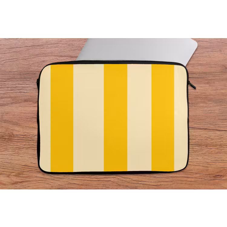 Strepen - Klassiek - Geel laptophoes neopreen klein 279 -tafel